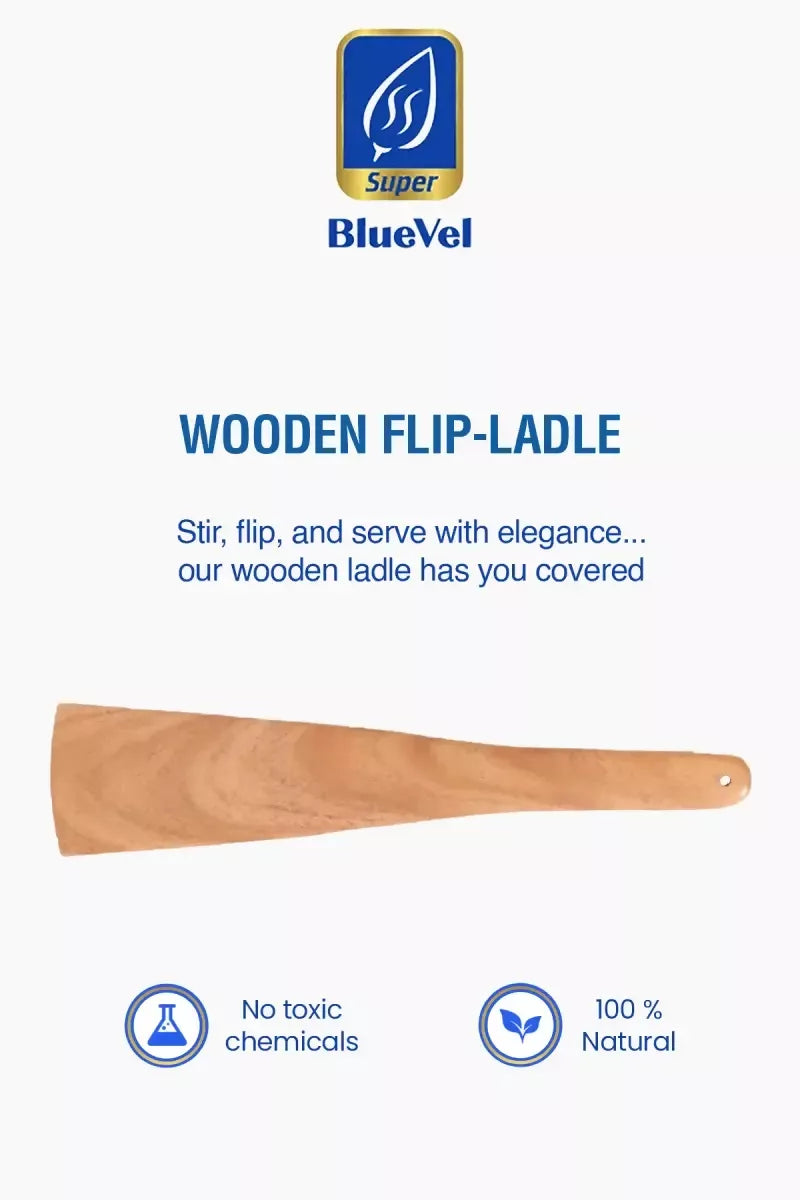 Bluevel Neem Wood Flip Ladle - 32 cm