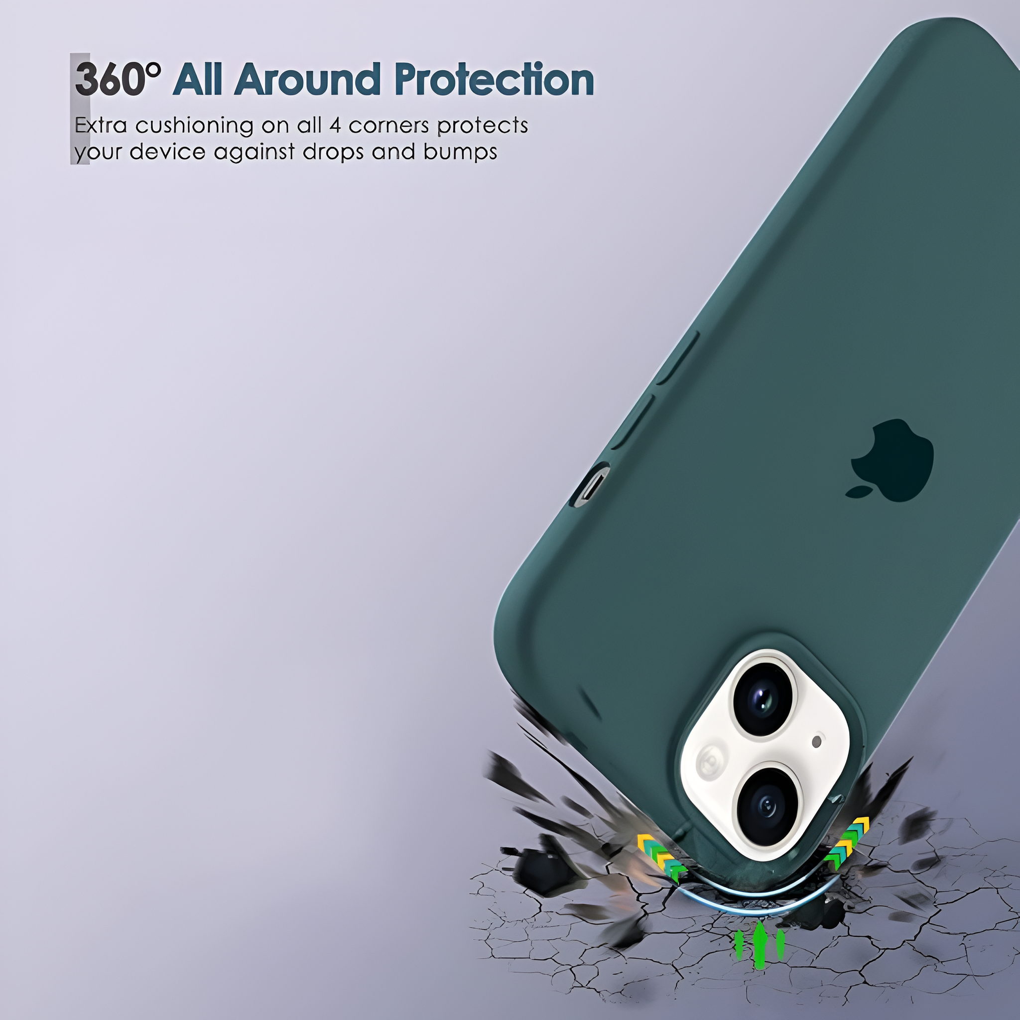 Dark Green Original Silicone case for Apple iphone 15