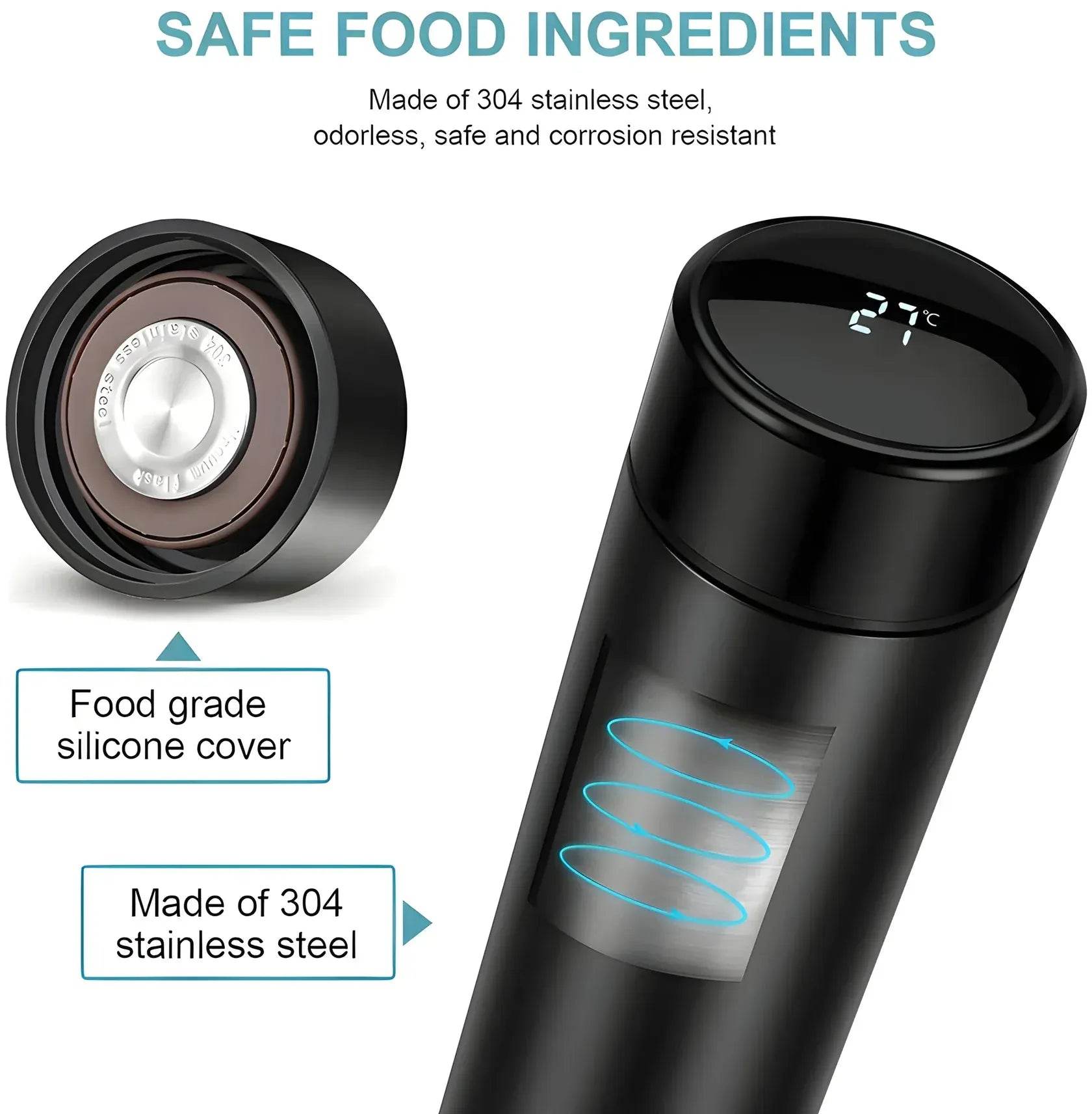 Smart Vacuum Insulated Water Bottle with LED Temperature Display - Bachat Club