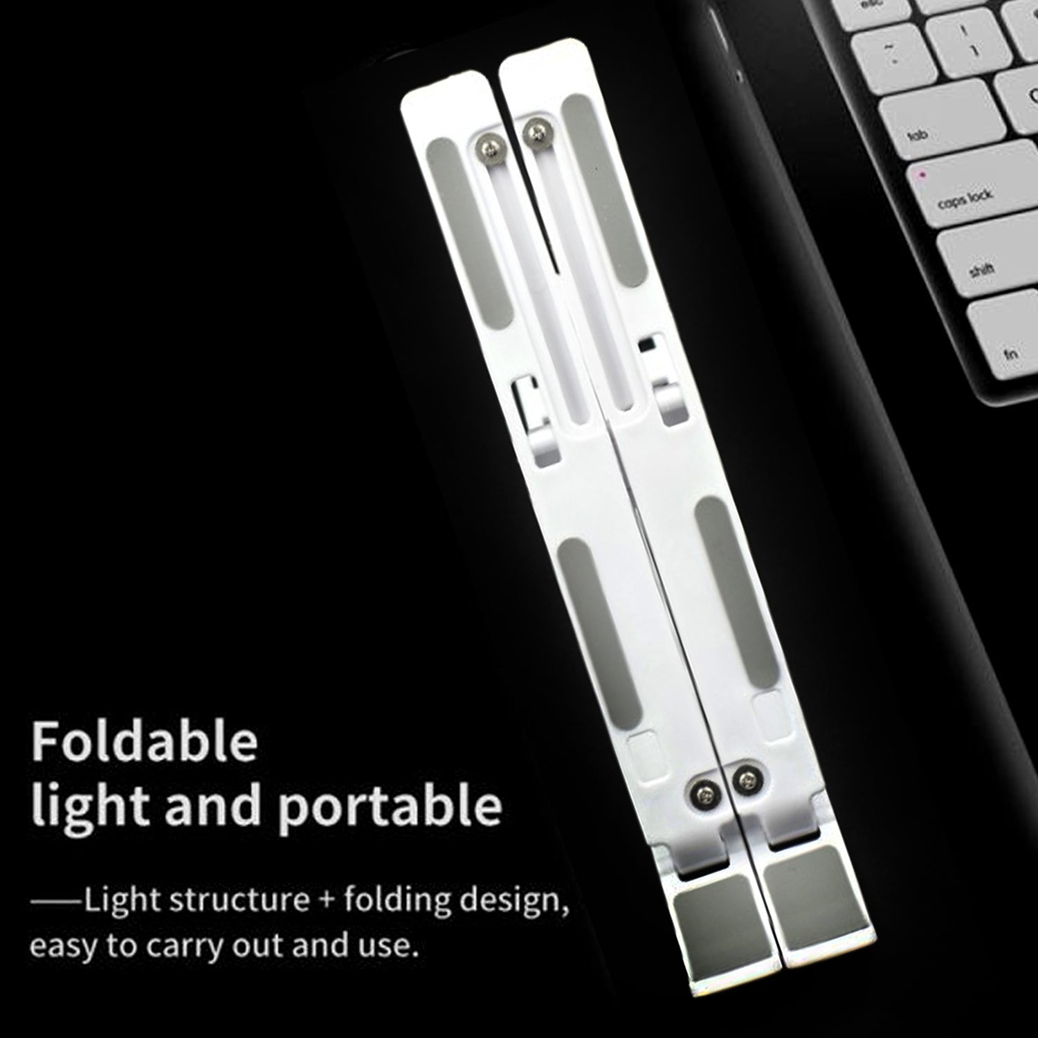 Adjustable  Ergonomic Foldable Portable, Holder Riser Tablet Stand Plastic (Use In 14 inch Laptop)