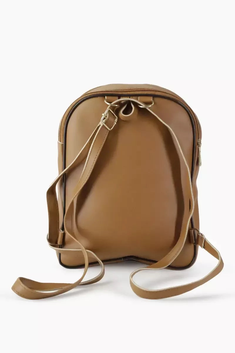 Trendy Casual Backpack for Girls - Brown