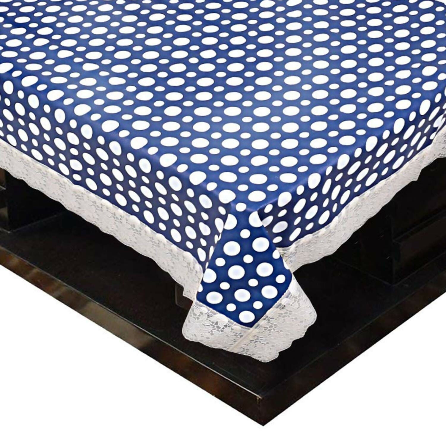 Classic Blue Dot Table Cover – Small & Large (40x60 & 60x90) Inches