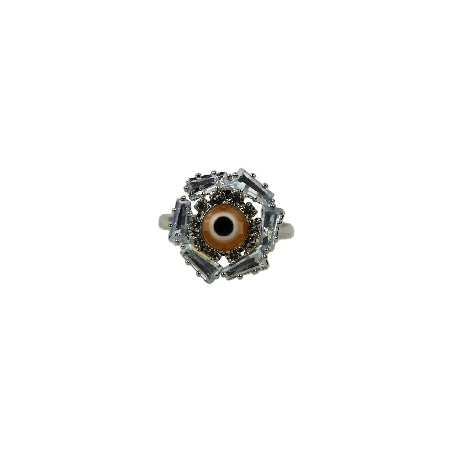 Sunset Inspired Evil Eye Ring – Stylish Orange Good Luck Charm
