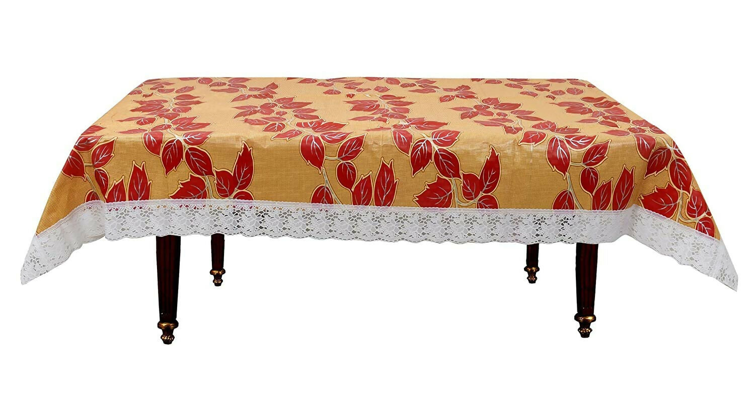 Mopak Decor Classic Brown Red Leaf Table Cover – (Small & Large) 40x60 & 60x90 Inches