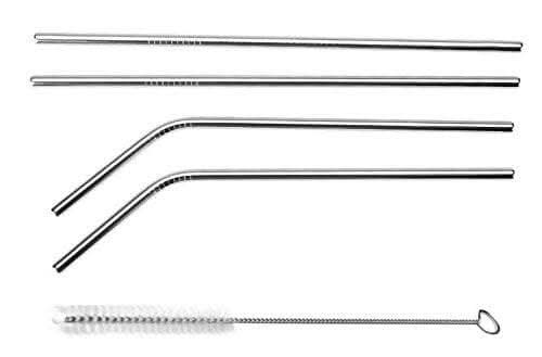 Multispace Stainless-Steel Straws & Brush (4 Bent Straws, 1 Brush)
