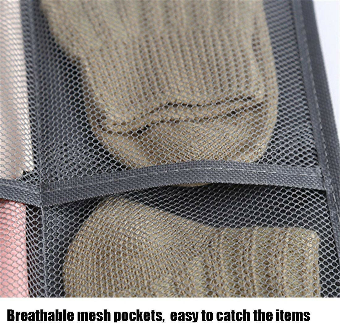 Dual-Sided Hanging Closet Organizer with 30 Mesh Pockets