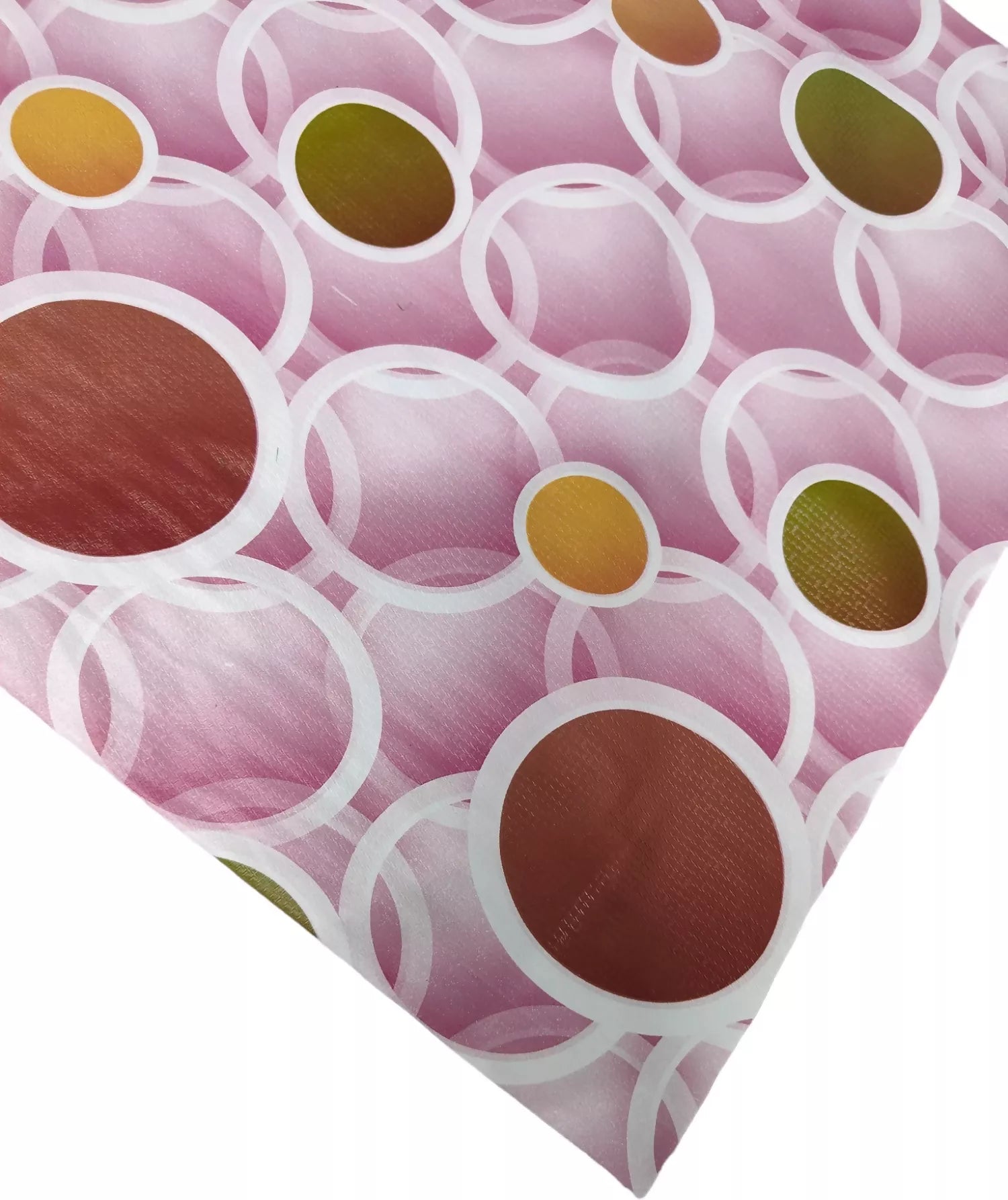 Mopak Decor Polyester Solid Pink Circle Fridge Mat & Cover - Pack of 1 (5 Meter).