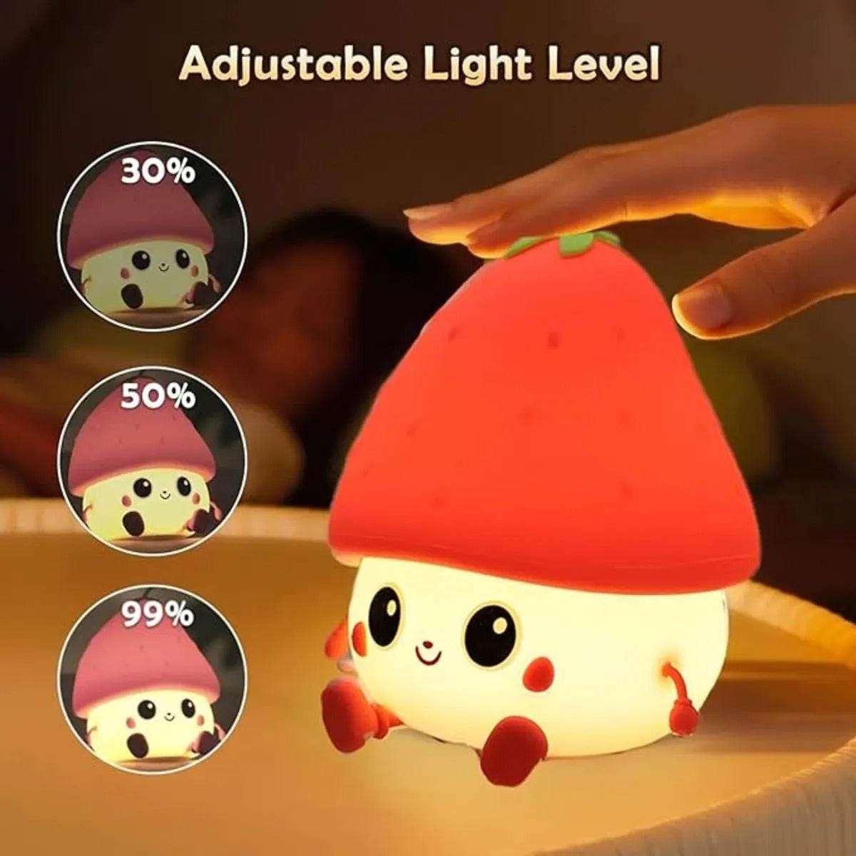 Strawberry Night Light For Kids (Type-C Rechargeable) - Bachat Club