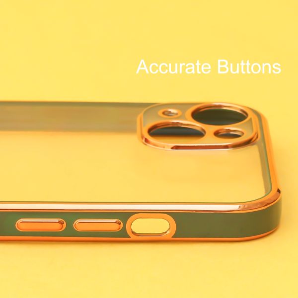 Dark Green Electroplated Transparent Case for Apple iphone 15 Plus