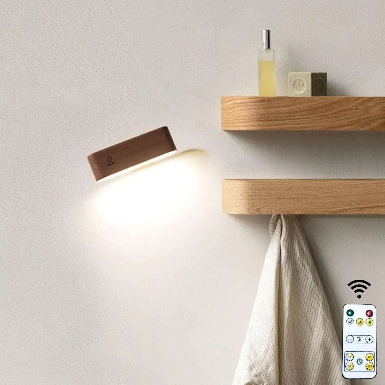 360° Rotating Magnetic Night Lamp – Wall & Bedside Light for Bedroom (Dark Brown) - Bachat Club