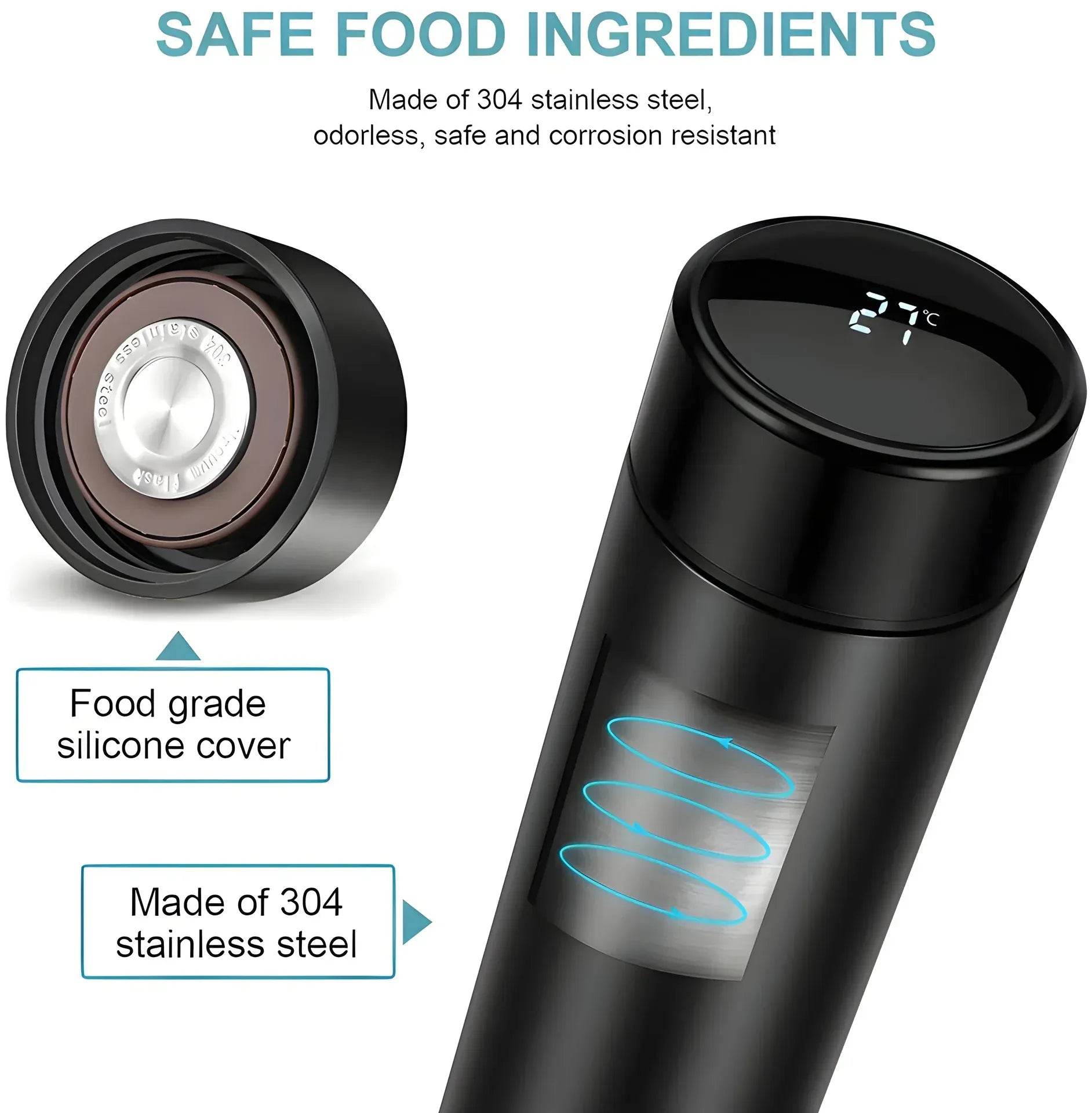 Smart Vacuum Insulated Water Bottle with LED Temperature Display - Bachat Club