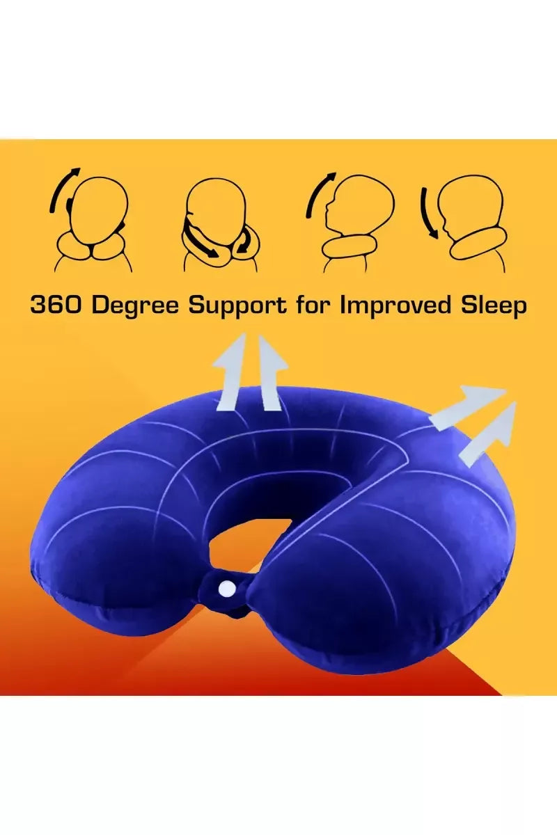 Lazy Baby Cotton Polyester Fibre Hook & Loop Neck Baby Pillow (Blue)