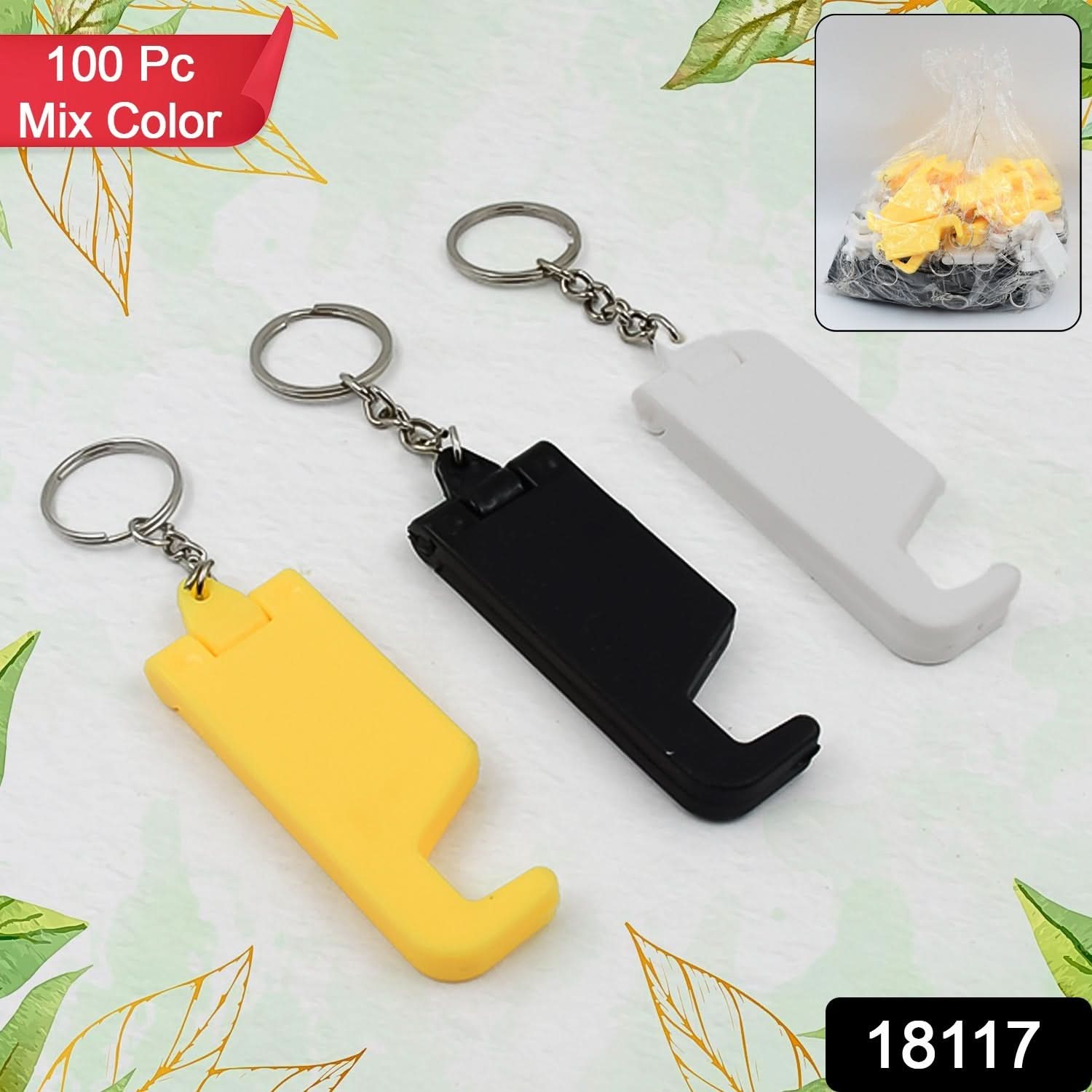 2-in-1 Plastic Keychain with Mobile Phone Stand & Cable Organizer  (100 Pcs Set )