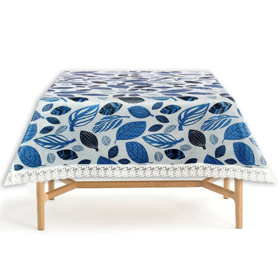 Classic Blue Black Leaf 3D Table Covers – Small & Large (40x60 & 60x90) Inches