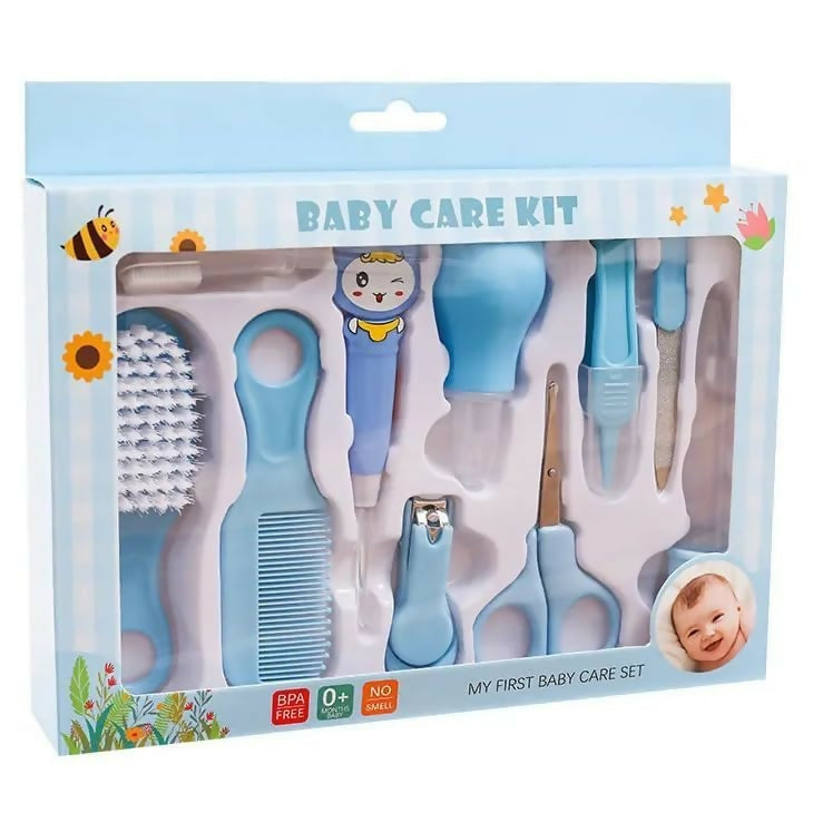 Portable 10-Piece Baby Manicure Grooming Kit Ear Pick with Light & Comb