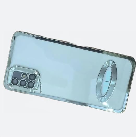 Silver 6D Chrome Logo Cut Transparent Case for Samsung A51