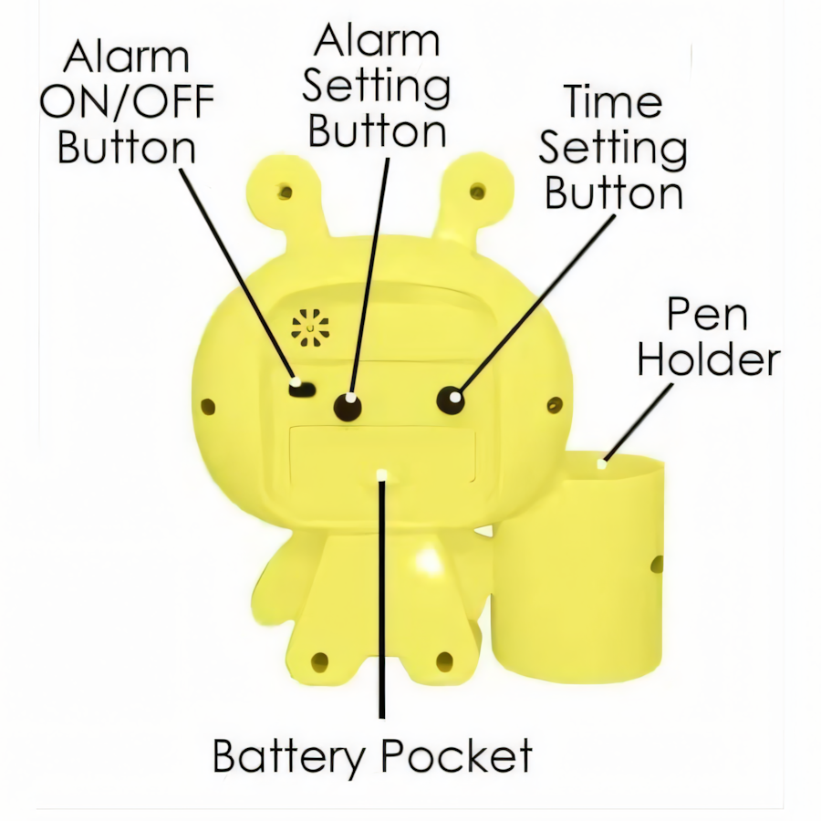Honey Bee Mini Clock with Pen Holder