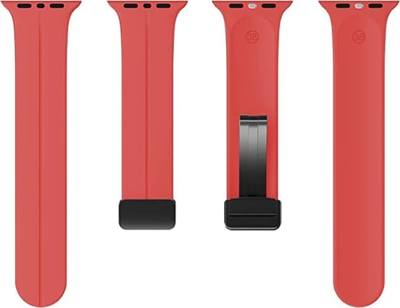 Red Magnetic Clasp Adjustable Strap For Apple Watch SERIES 2 (42mm/44mm/45mm/46mm/49mm)