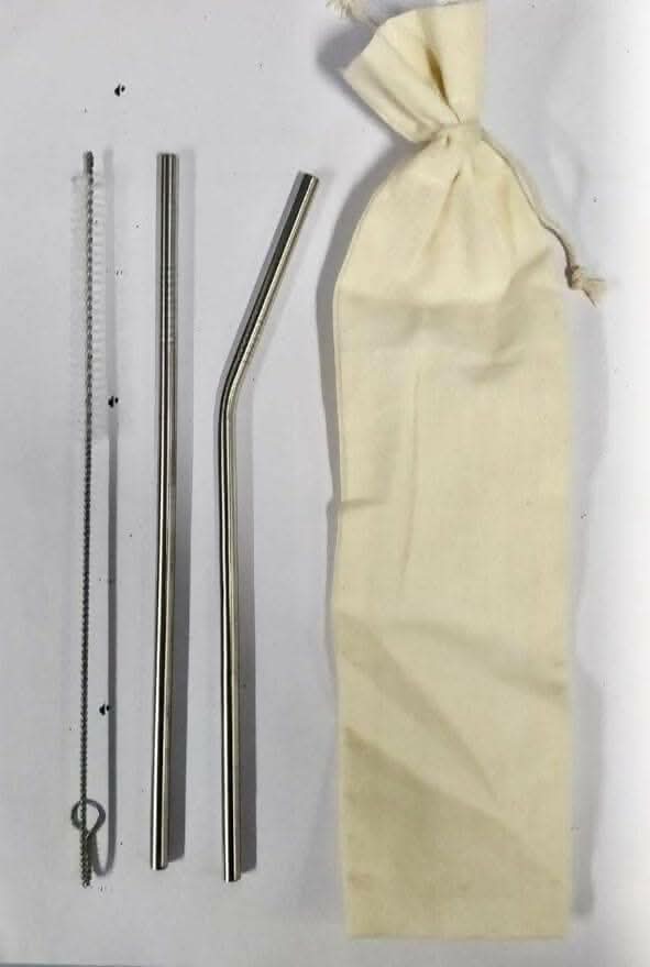 Multispace Stainless-Steel Straws & Brush (4 Bent Straws, 1 Brush)