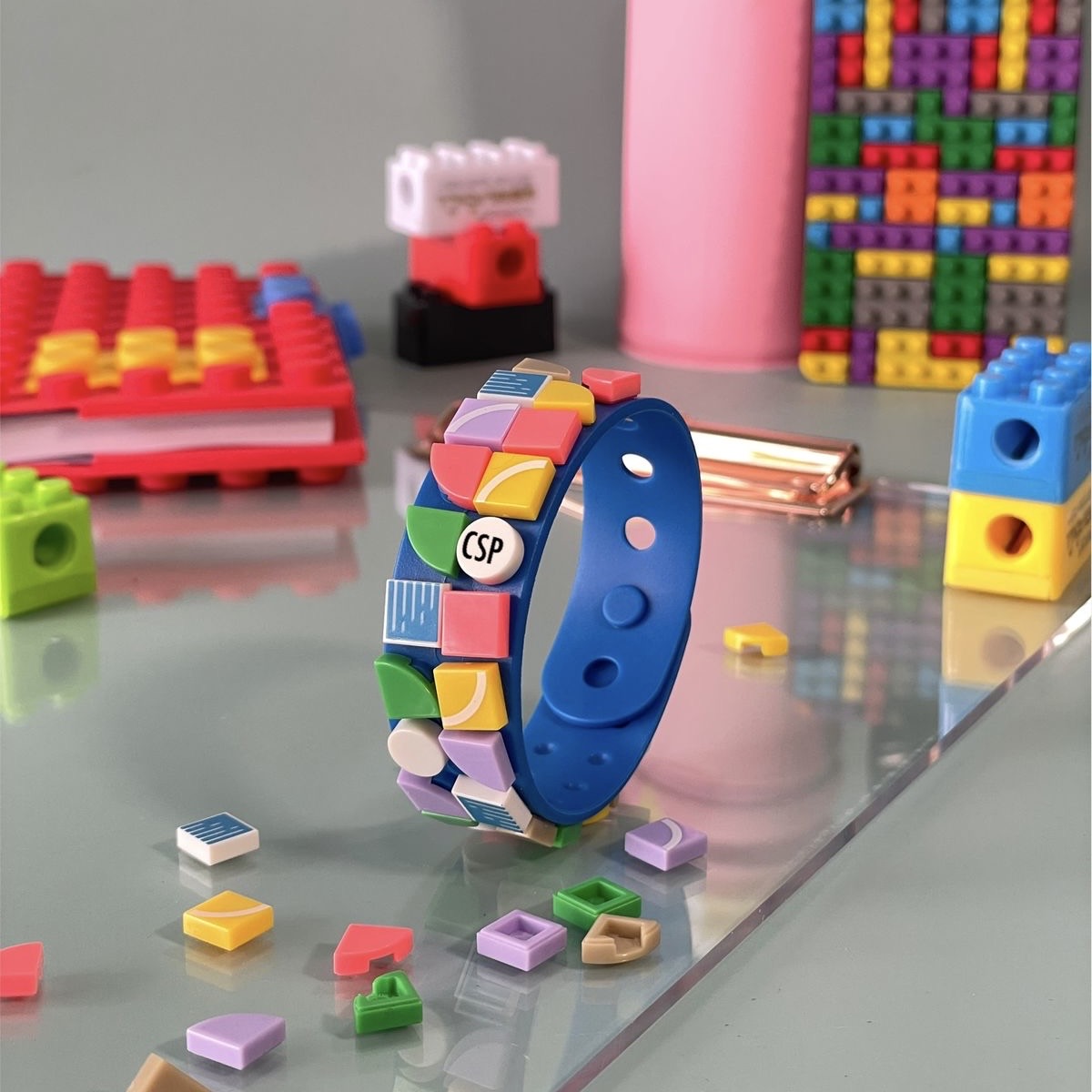 DIY Dots Blocks Silicone Wrist Band