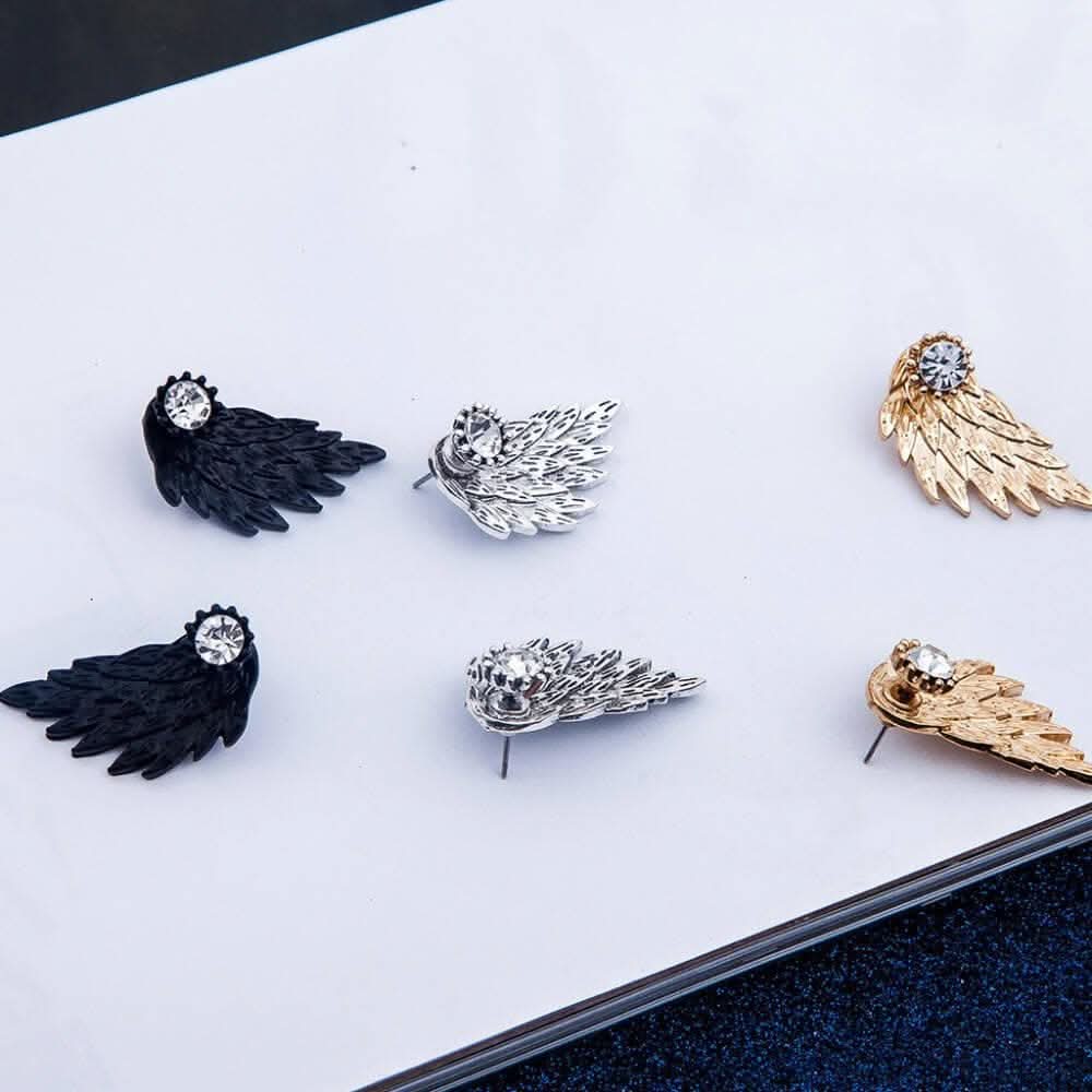 Trendy Multicolor Plain Angle Wings Dangle Earrings (Set of 3)