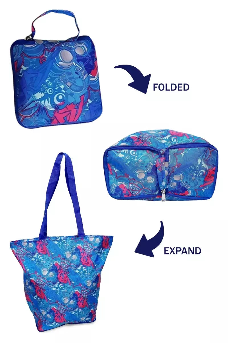 Folding Thaila Grocery Bag/Shopping Bag - Blue