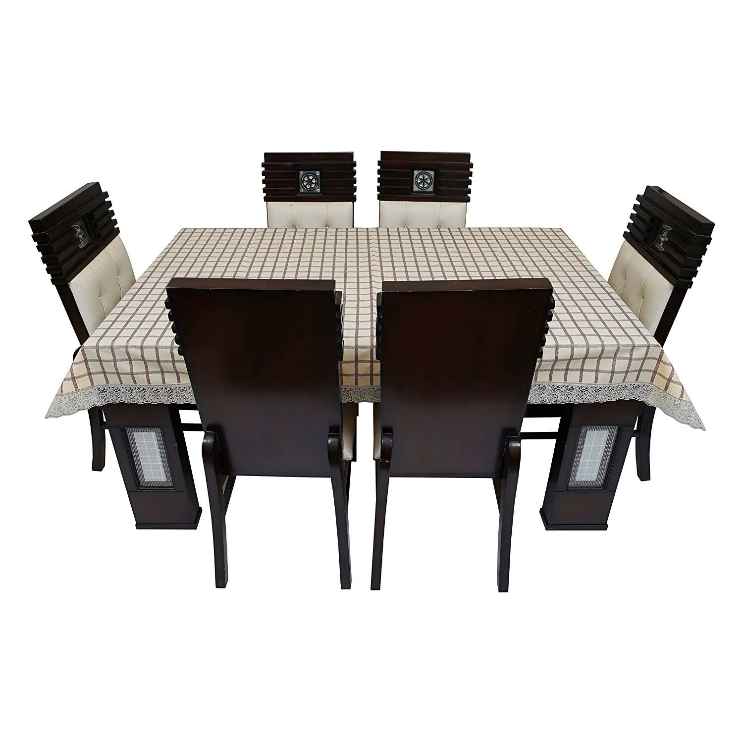 Mopak Decor 3D Printed Table Cover with Lace for 2 to 4 Seater (40x60 inches)