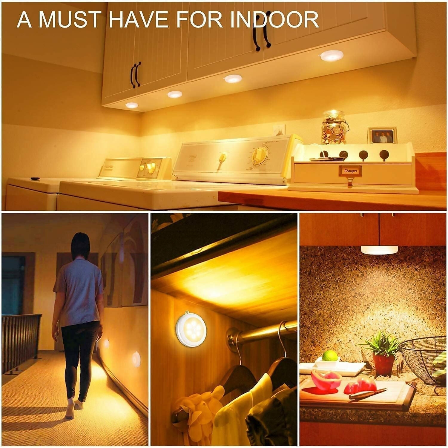 Rechargeable Motion Sensor LED Light – Wireless, Magnetic, Self-Adhesive (Single Piece)