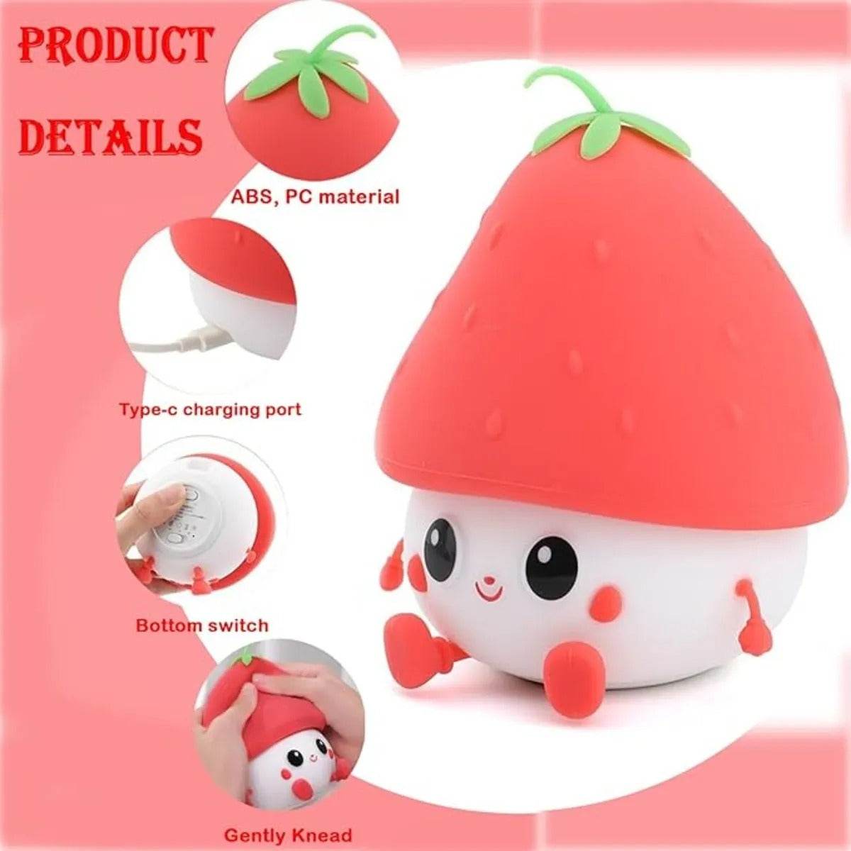 Strawberry Night Light For Kids (Type-C Rechargeable) - Bachat Club