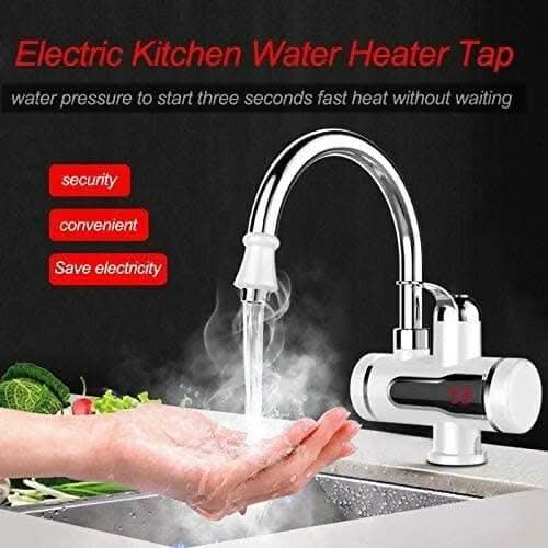 3000W Instant Electric Water Heater with Digital Display, Tankless Hot Faucet for Home & Kitchen