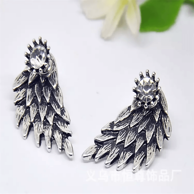 Trendy Multicolor Plain Angle Wings Dangle Earrings (Set of 3)