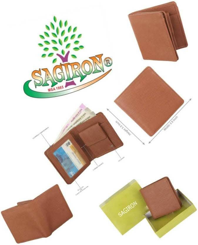 Men Casual Tan Artificial Leather Wallet (7 Card Slots)
