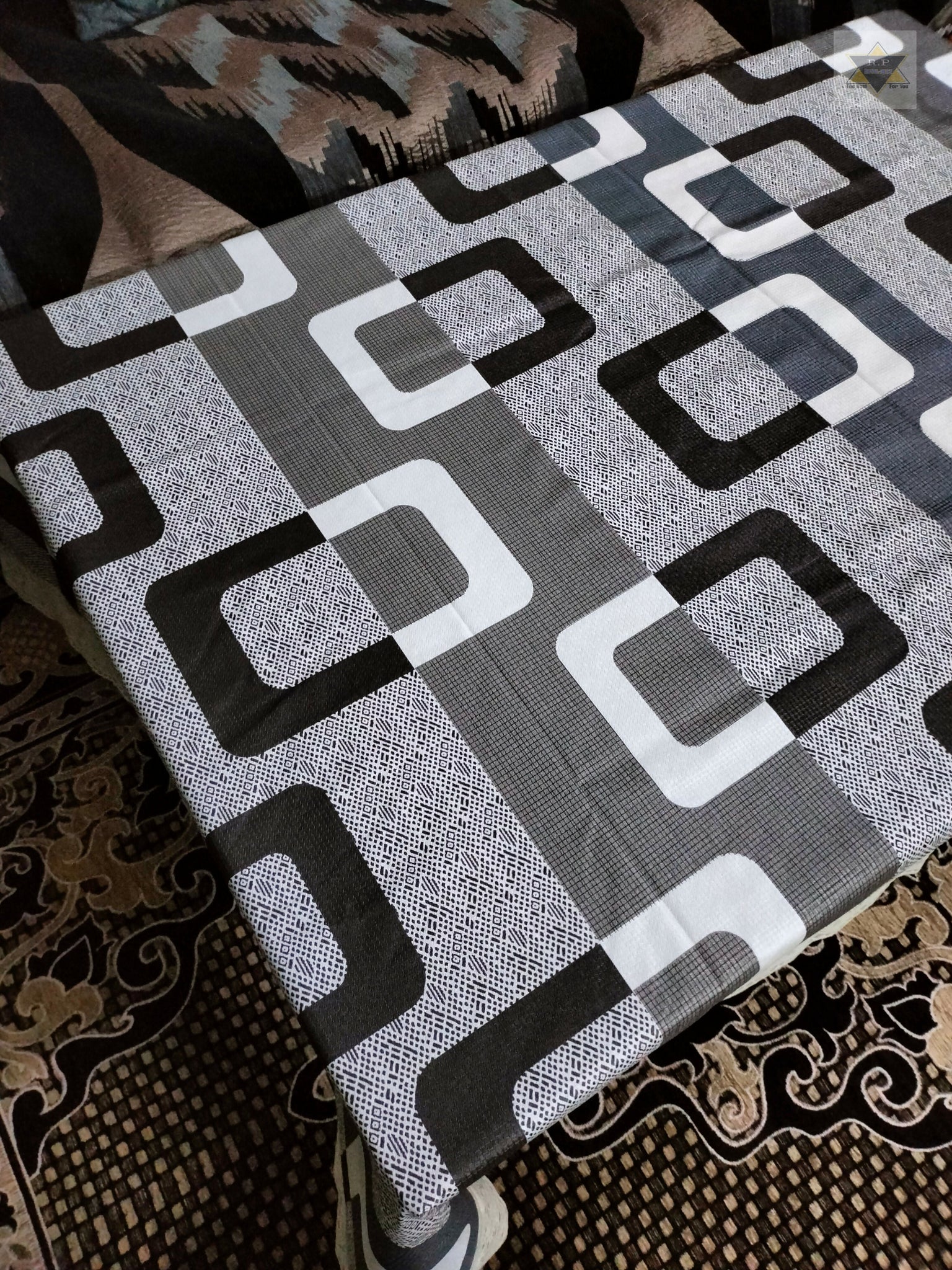 Mopak decor Table Cover 3D Medium Size 2 to 4 Seater 40*60 Classic Table Cover Printed Table Cover with Lace Centre Table Cover Rectangular Table Cover Dining table cover