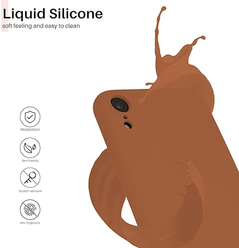 Brown Original Camera Silicone case for Apple iphone XR