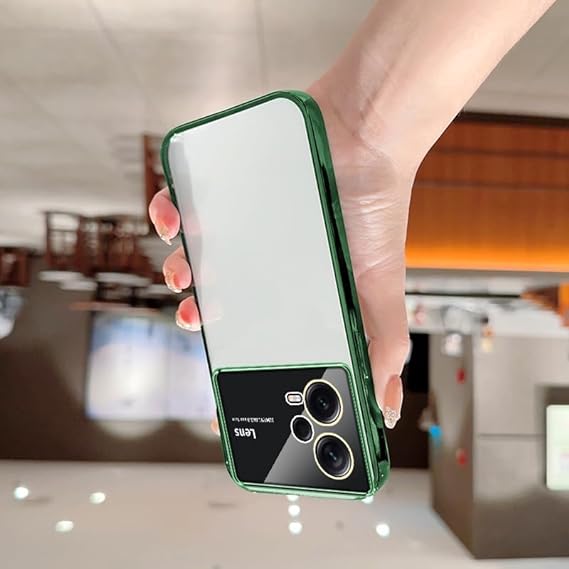 Luxury Plating Green Camera Protection Transparent Case for Oneplus Nord CE 2 Lite