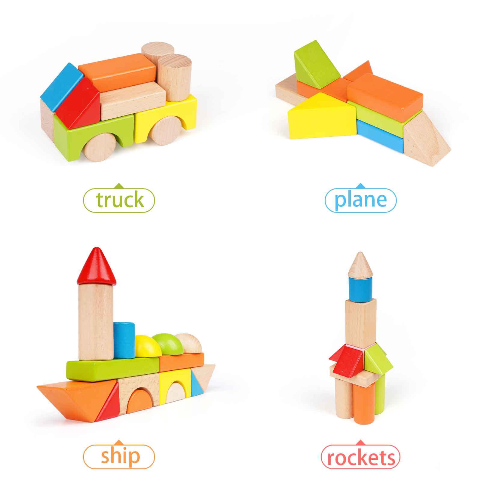 Wooden Building Blocks for Kids – Educational Toy Set