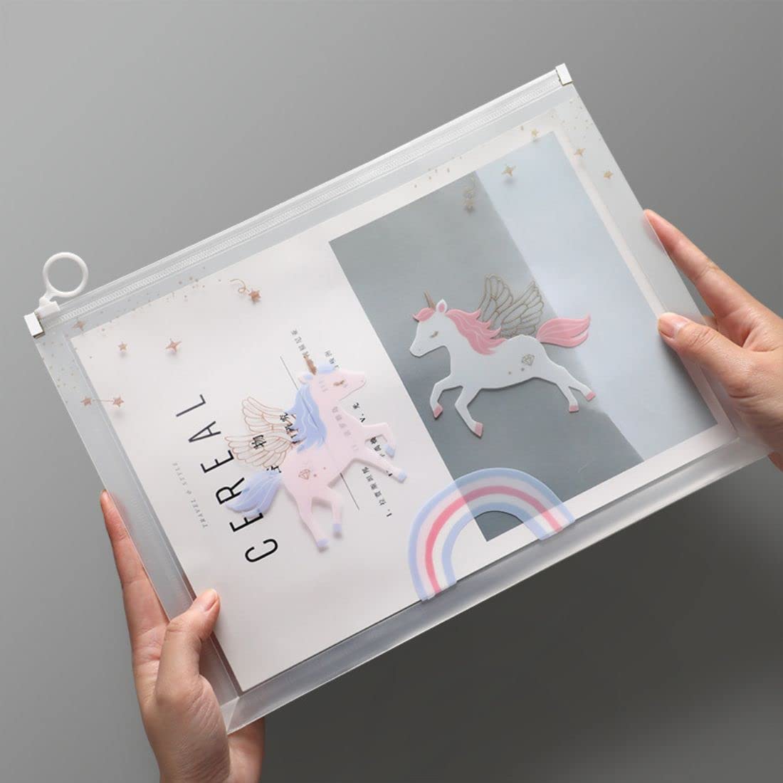 Unicorn A4 Zipper File Folder
