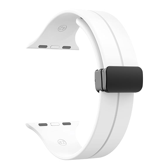 White Magnetic Clasp Adjustable Strap For Apple Watch SERIES 5 (42mm/44mm/45mm/46mm/49mm)