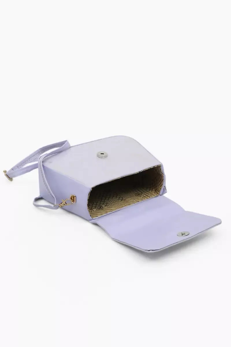 Marble printed Box Sling Bag for Girls - Lavender