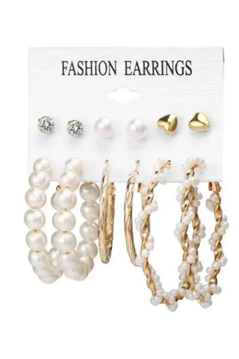 YouBella - Set of 6 Gold Plated Earrings for Girls & Women(Gold,6)