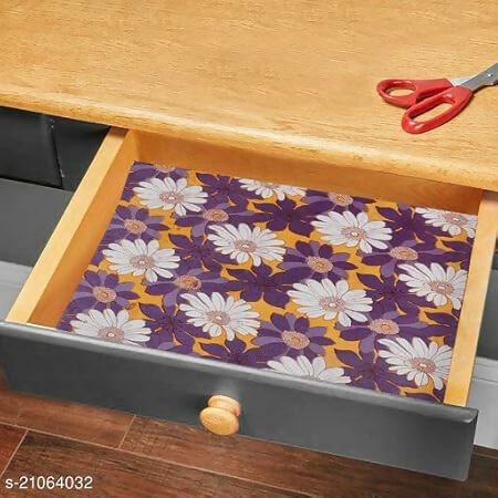Mopak Decor Shelf Liner used for Wardrobe kitchen cabinet Drawer Slab Roll - (Purple)