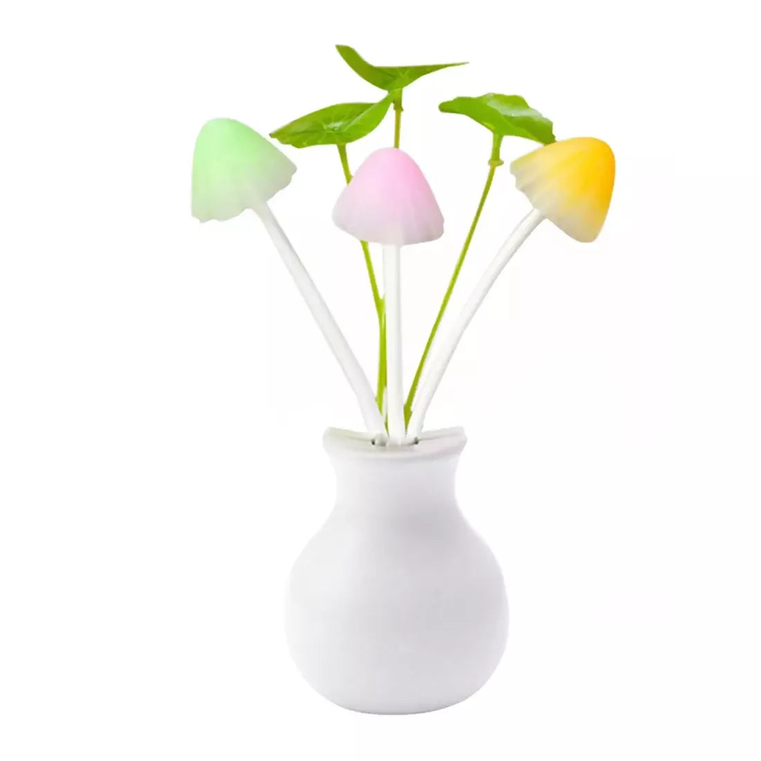 LED Mushroom Night Lamp with Auto On/Off Sensor – Multicolor (Pack of 2)