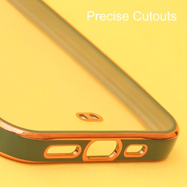 Dark Green Electroplated Transparent Case for Apple iphone 15 Plus
