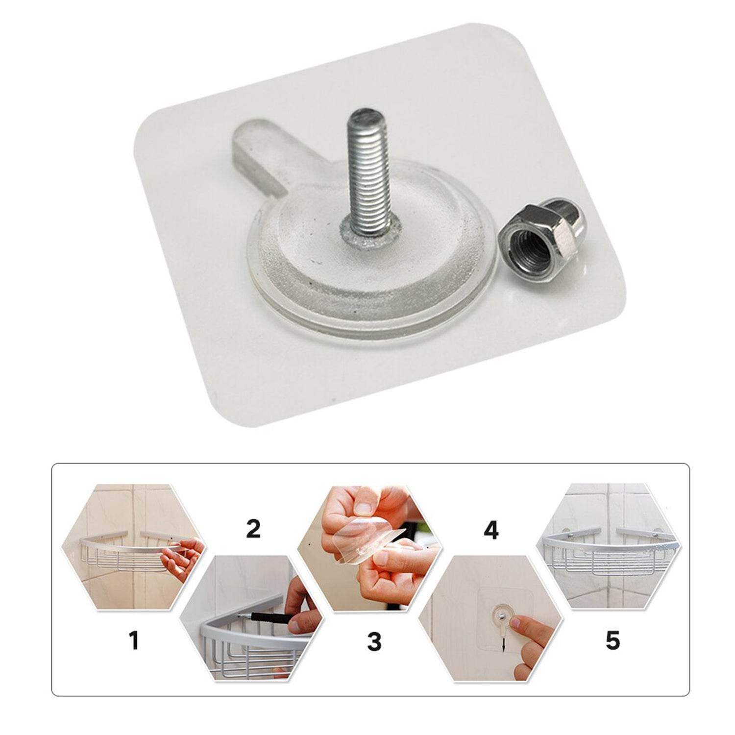 Adhesive Screw Wall Hook for Home & Office Hanging - Bachat Club