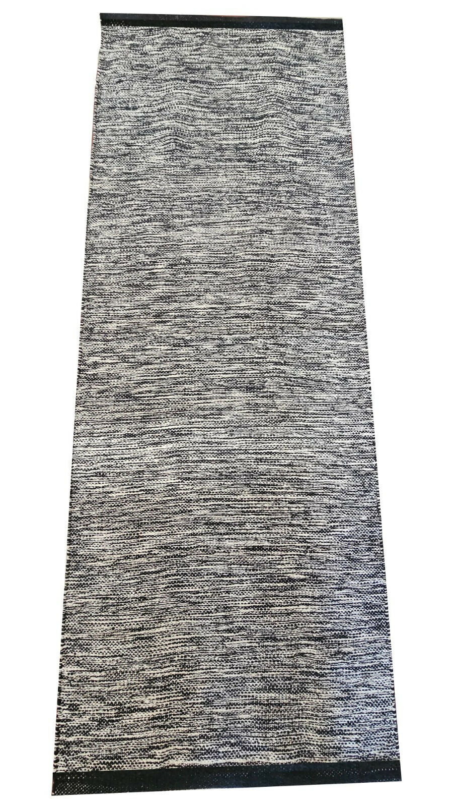 AaHo Feather Fur Hand-Woven Runner Soft Carpet for Living Room & Hall (22x55 inch, Back and White)