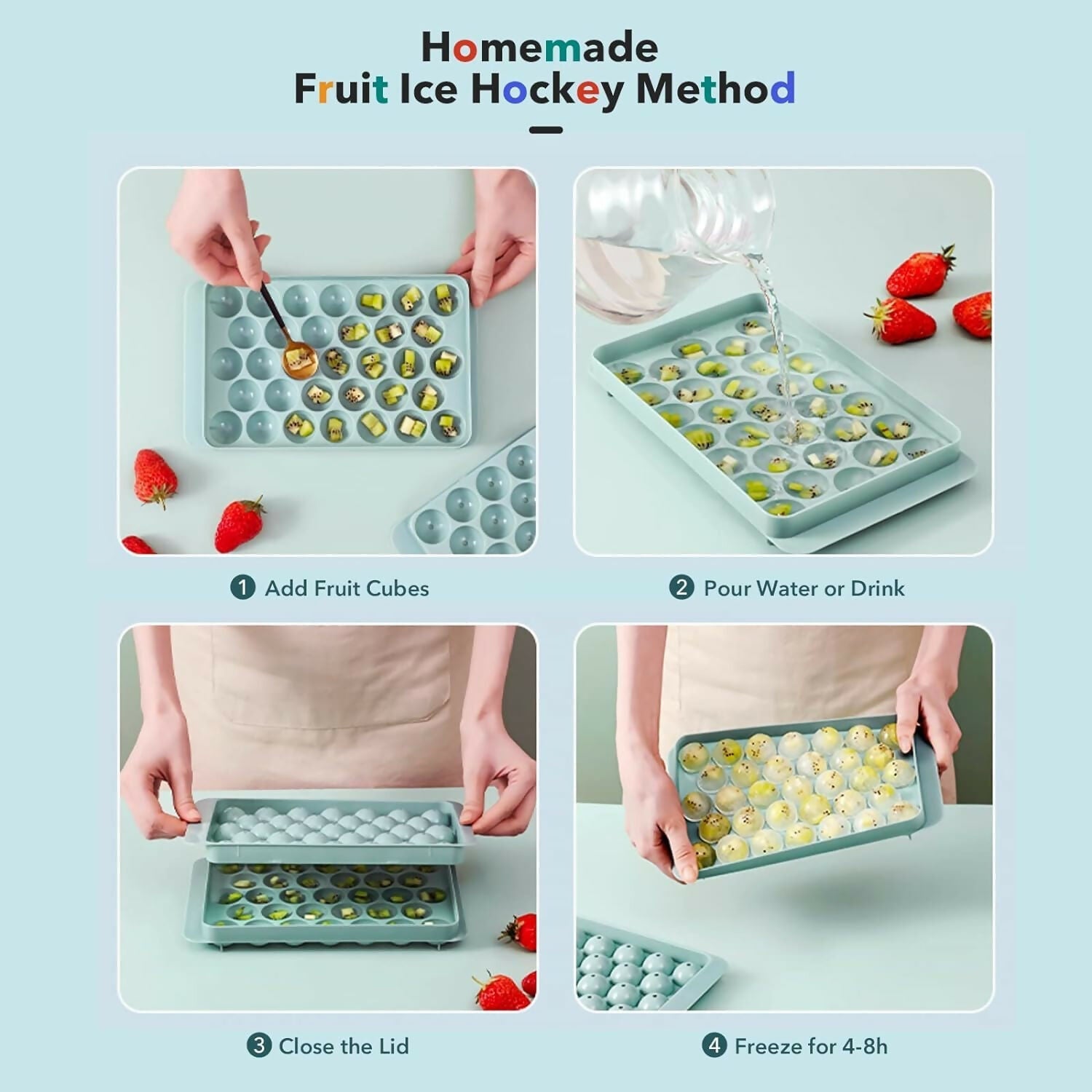 Flexible Reusable Mini Round Ice Sphere Tray – 33-Cavity Plastic Mold for Ice (Random Color, 1 Pcs)