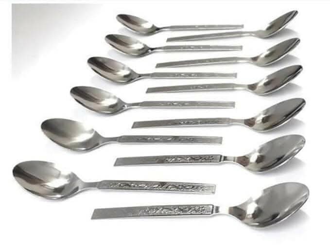 Steel Spoons Assorted Design (pack of 12)