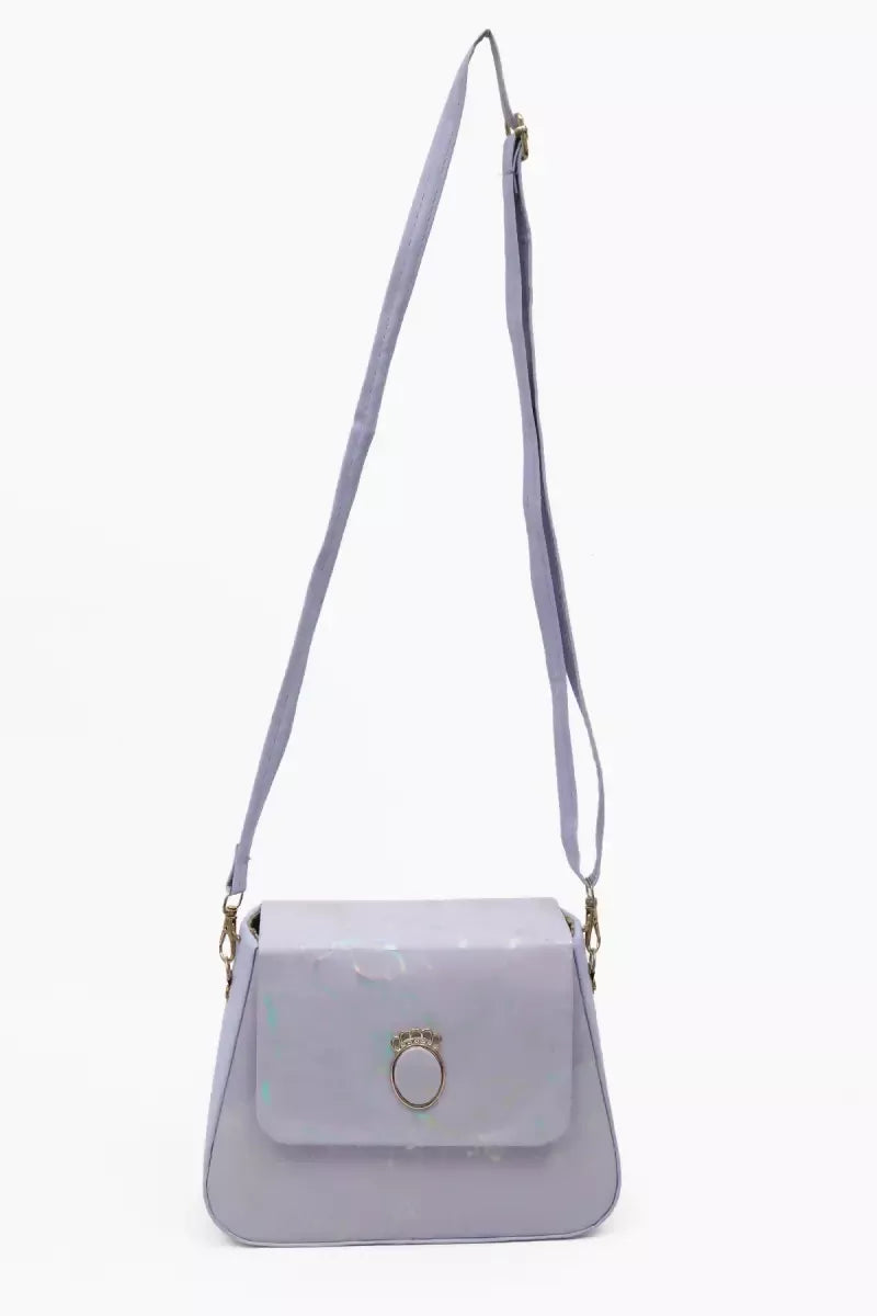 Marble printed Box Sling Bag for Girls - Lavender