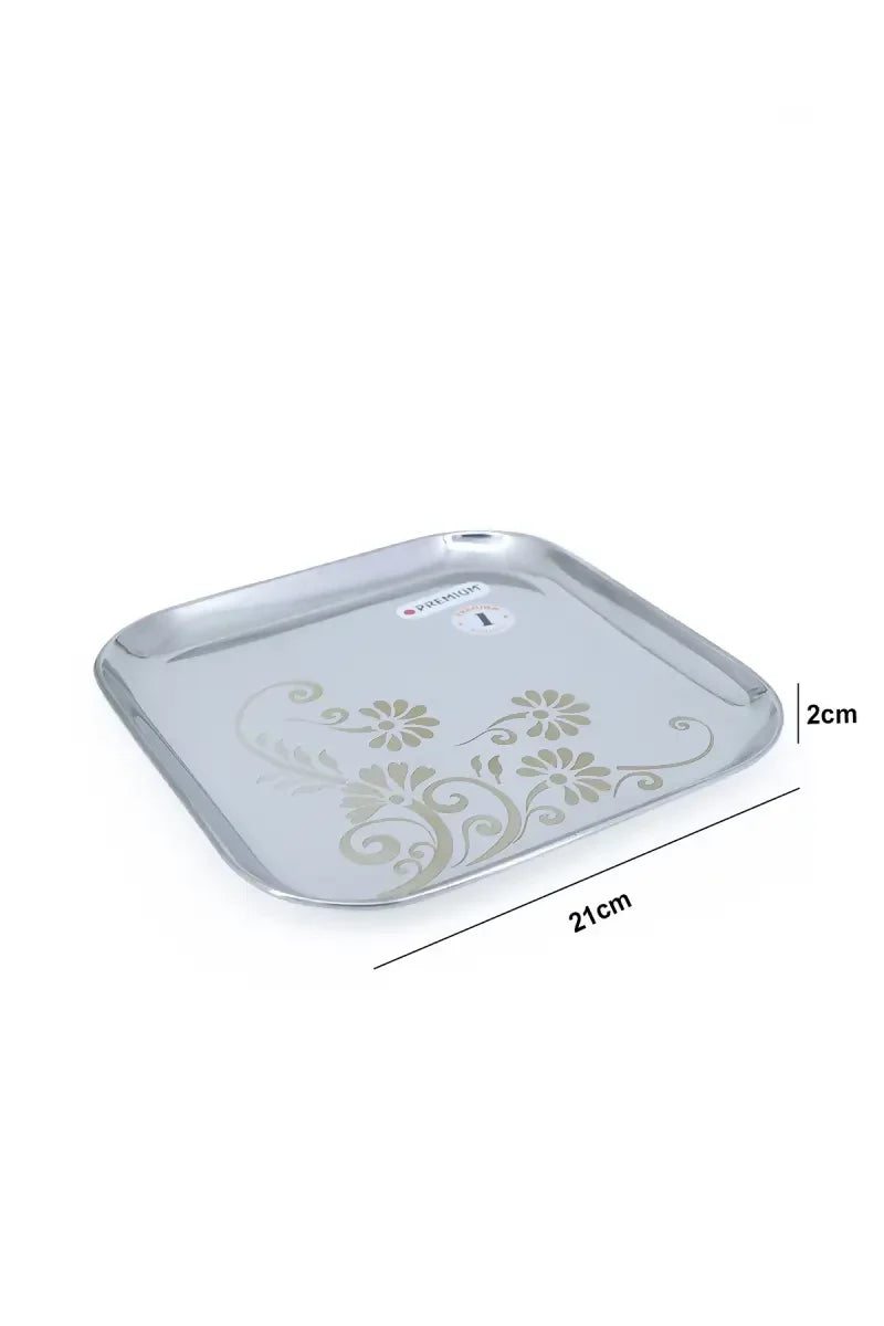 Premium - Stainless Steel Printed Plate - 21cm