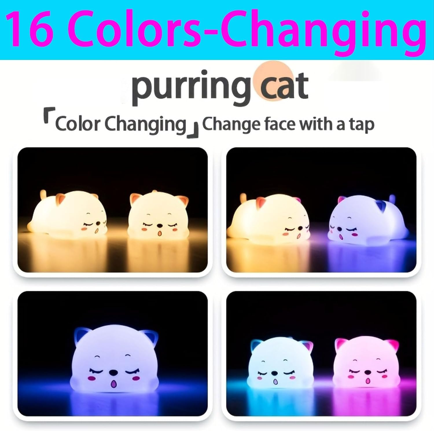 Snoring Cat Soft Silicone Night Light